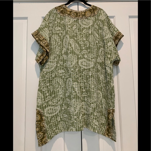 Zara Tribal Quilted Tunic Kaftan Dress with Slits - Picture 5 of 16